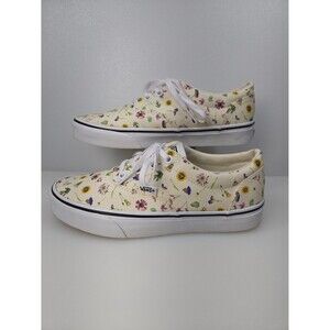 VANS Doheny Pressed Flower Floral Off White Low Lace up Sneaker Shoes Women 7